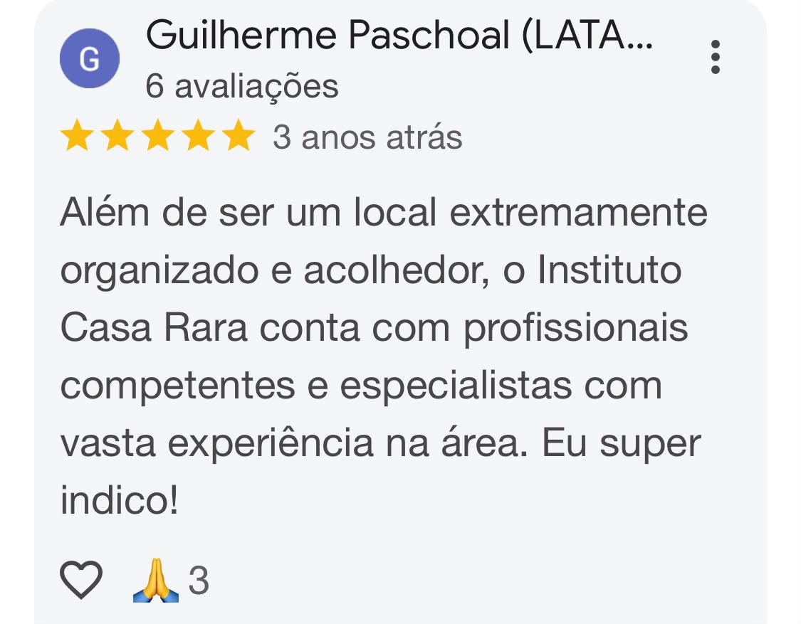 Avaliação de cinco estrelas publicada por Guilherme Paschoal
